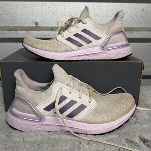 Adidas Ultraboost 20 Dash Grey Tech Purple Womens Running Shoes EG0762 Size 8.5